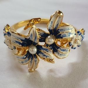 KJL by Kenneth Jay Lane enamel flower bracelet